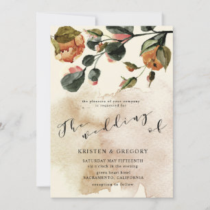 autumn feel elegant floral Wedding Invitation