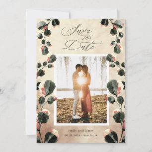 Autumn feel october tones Photo save the date Card