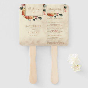 Autumn Feel Wedding Program Hand Fan
