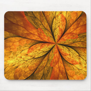 Autumn Feeling, Modern Abstract Fractal Flower Mouse Mat