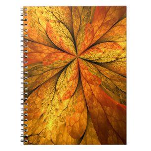 Autumn Feeling, Modern Abstract Fractal Flower Notebook