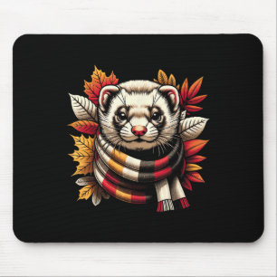 Autumn Ferret Fall Leaves Cosy Seasonal Vibes Than Mouse Mat