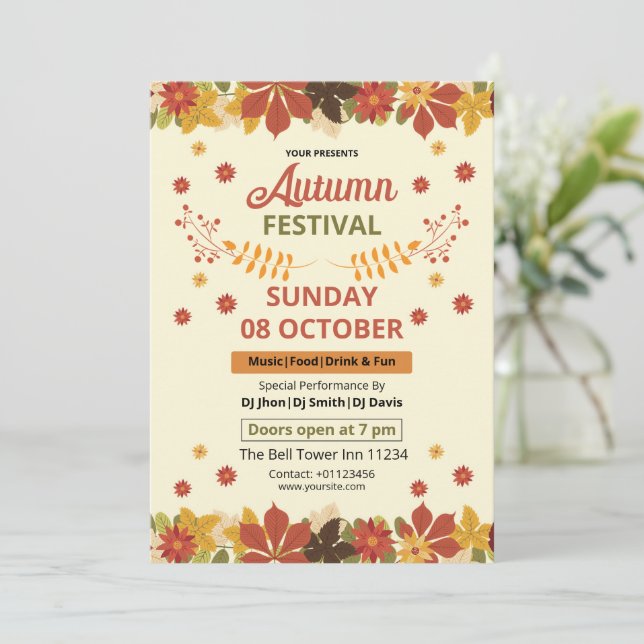Autumn Festival Flyer Template | Fall Event Invite (Standing Front)