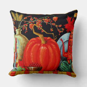 Autumn Festive Antique Painting Pumpkin Decoration Cushion