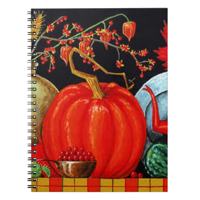 Autumn Festive Antique Painting Pumpkin Decoration Notebook (Front)
