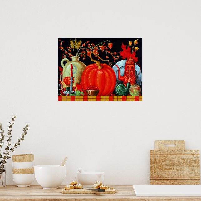 Autumn Festive Table 24x18 Poster (Kitchen)