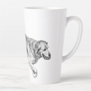 Autumn Fetch with Red-Ball Pup Latte Mug