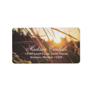 Autumn Field Sunset Fall Wedding Address Labels
