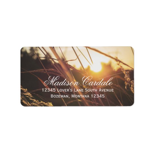 Autumn Field Sunset Fall Wedding Address Labels