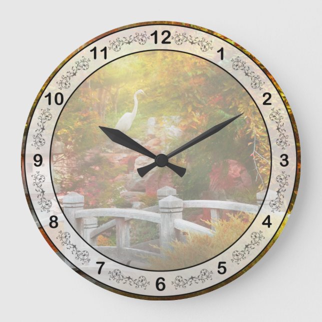 Autumn - Finding inner peace Large Clock (Front)