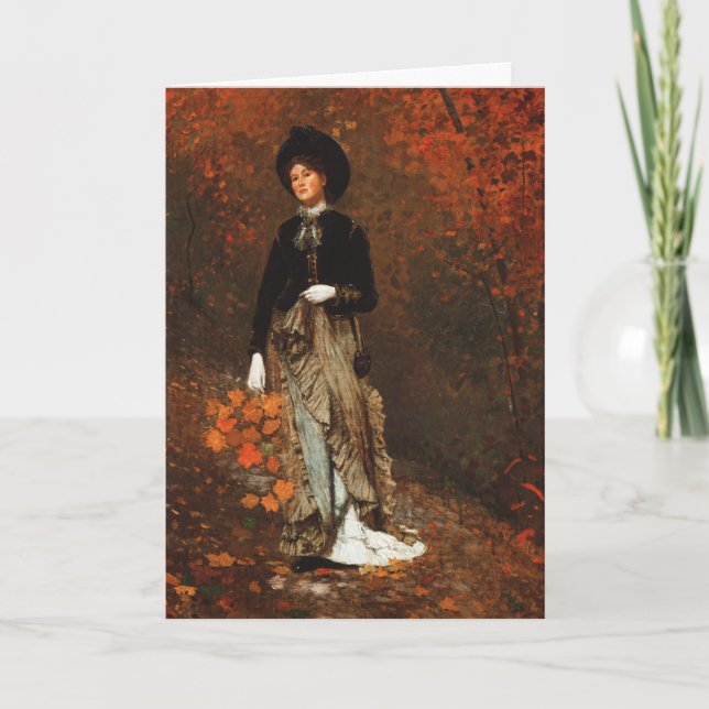 Autumn Fine Art Folded Thanksgiving Holiday Card (Front)