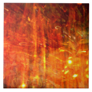 Autumn Fire Abstract Tile