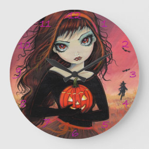 Autumn Fire Halloween Art Clock
