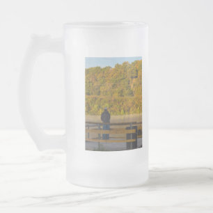 Autumn Fishing Lake Springfield Frosted Glass Beer Mug