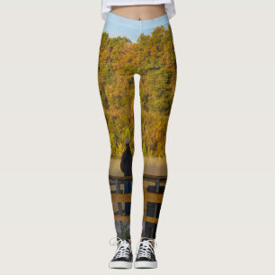 Autumn Fishing Lake Springfield Leggings