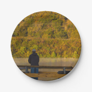 Autumn Fishing Lake Springfield Paper Plate