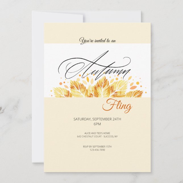 Autumn Fling Invitation (Front)