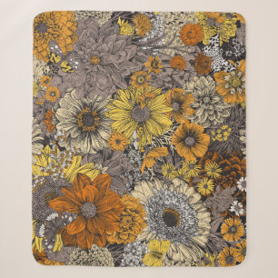 Autumn Flora & Fauna: 70s Retro Sherpa Blanket