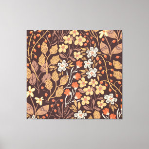 Autumn Flora: Vintage Seamless Pattern Canvas Print