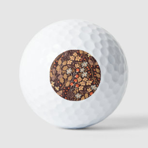 Autumn Flora: Vintage Seamless Pattern Golf Balls