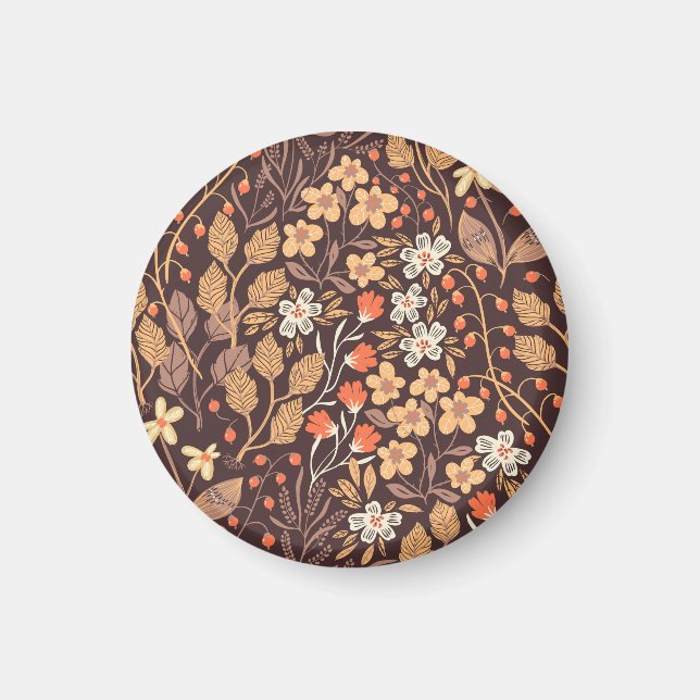 Autumn Flora: Vintage Seamless Pattern Magnet (Front)