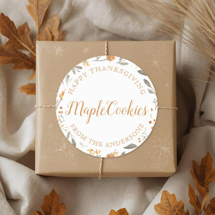 Autumn Floral and Berries Personalised Baking Gift Classic Round Sticker