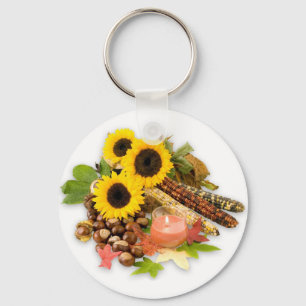 Autumn Floral Arangement Key Ring