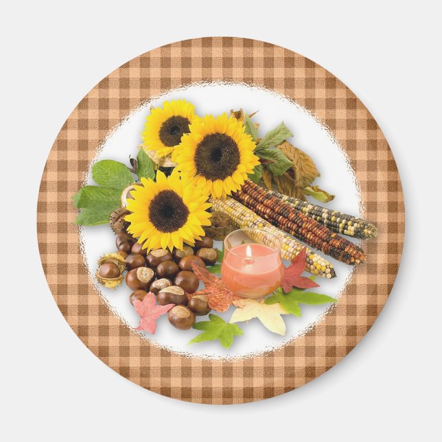 Autumn Floral Arangement Magnet (Front)