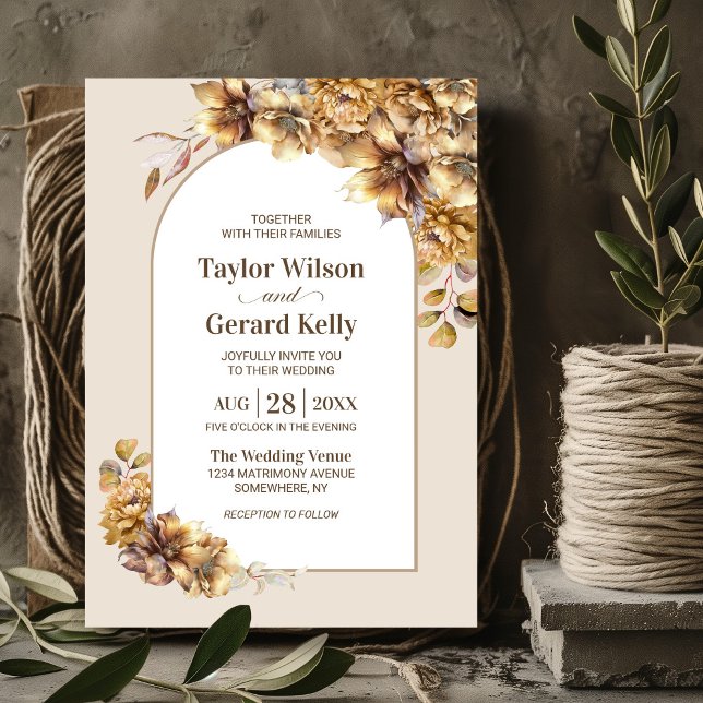 Autumn Floral Arch Wedding Invitation (Creator Uploaded)