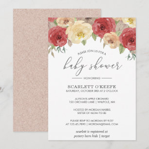 Autumn Floral Baby Shower Invitation