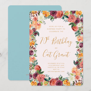Autumn Floral Birthday Invitation Any Age