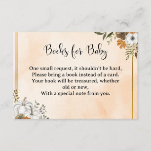 Autumn Floral “Books for Baby” Card – Peach