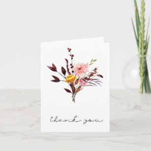 Autumn Floral Bouquet Thank You Card