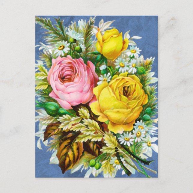 Autumn Floral Bouquet Watercolor Postcard (Front)