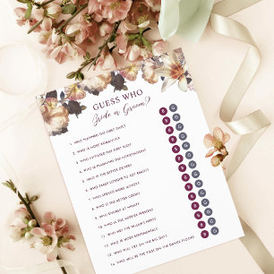 Autumn Floral Bride Groom Bridal Shower Game