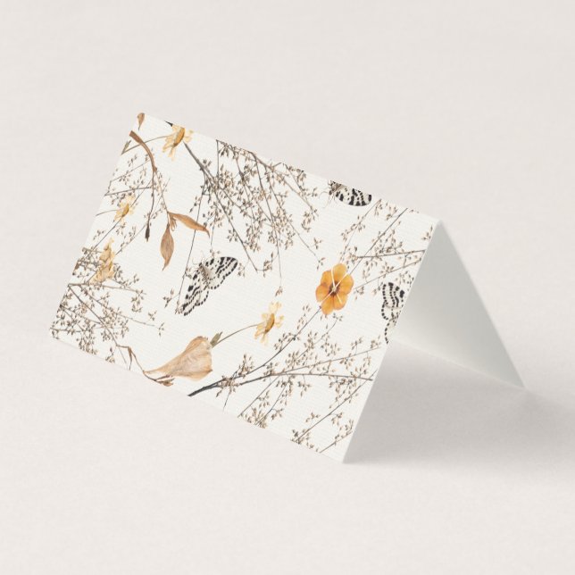Autumn Floral Butterfly Folded Card (Back)