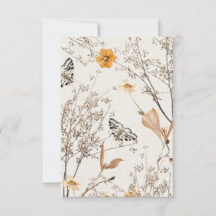Autumn Floral Butterfly Thank You Card