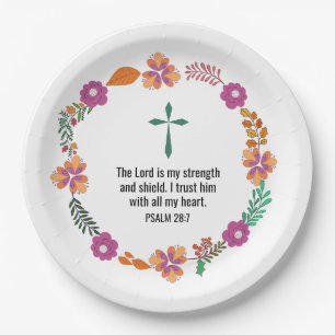 Autumn Floral Christian Ladies Paper Plate