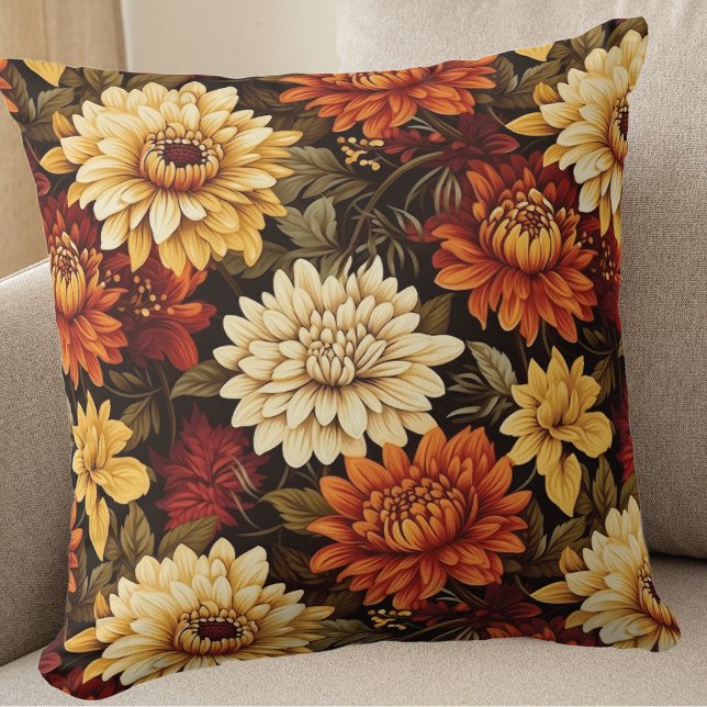 Autumn Floral Chrysanthemums Cushion (Creator Uploaded)