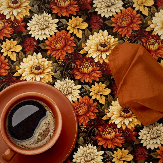 Autumn Floral Chrysanthemums Tablecloth (Creator Uploaded)