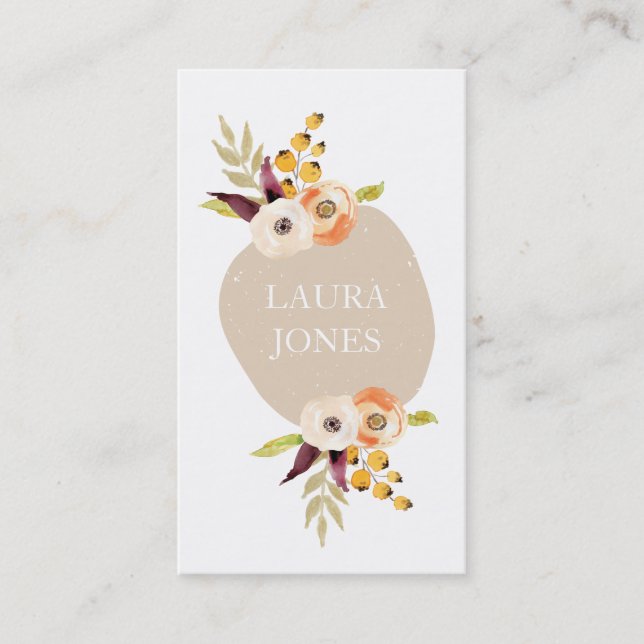 Autumn Floral Country Business Cards (Front)
