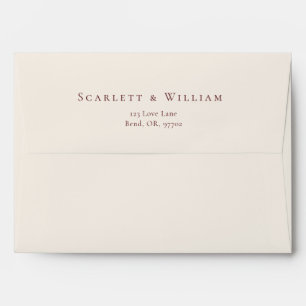 Autumn Floral Cream Wedding Envelope