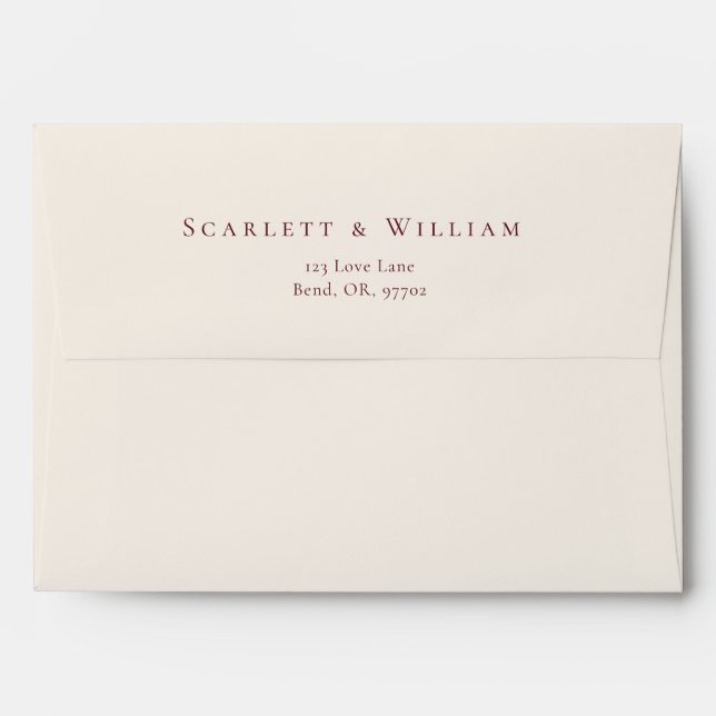 Autumn Floral Cream Wedding Envelope (Back (Top Flap))