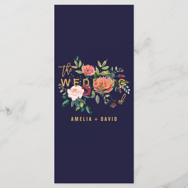 Autumn Floral Dinner Menu Card (Back)