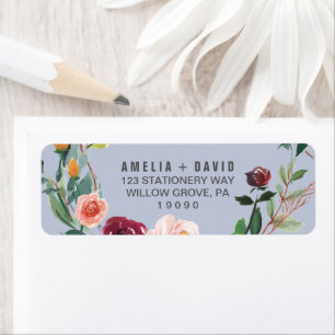 Autumn Floral Dusty Blue Wedding