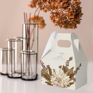 Autumn Floral Earthy Tones Watercolor Fall Wedding Favour Box