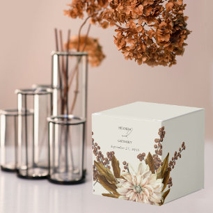 Autumn Floral Earthy Tones Watercolor Fall Wedding Favour Box