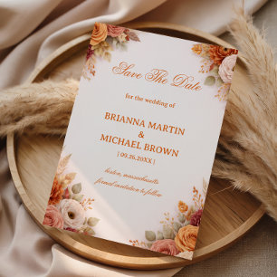 Autumn Floral Elegant Announcement