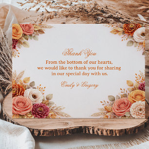 Autumn Floral Elegant Gratitude Thank You Card