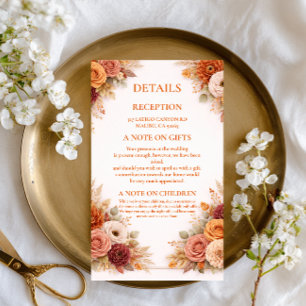 Autumn Floral Elegant Information Enclosure Card